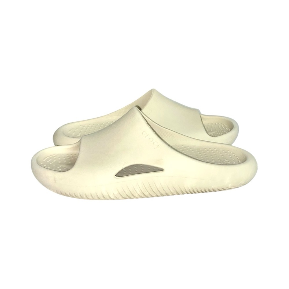 Crocs Mellow Recovery Thick Cushioned Slip-On Slide Sandals In Bone - Picture 4 of 8